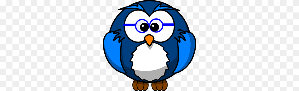 Blue Owl With Glasses Clip Art For Web, Animal, Beak, Bird, Baby Free Png Download