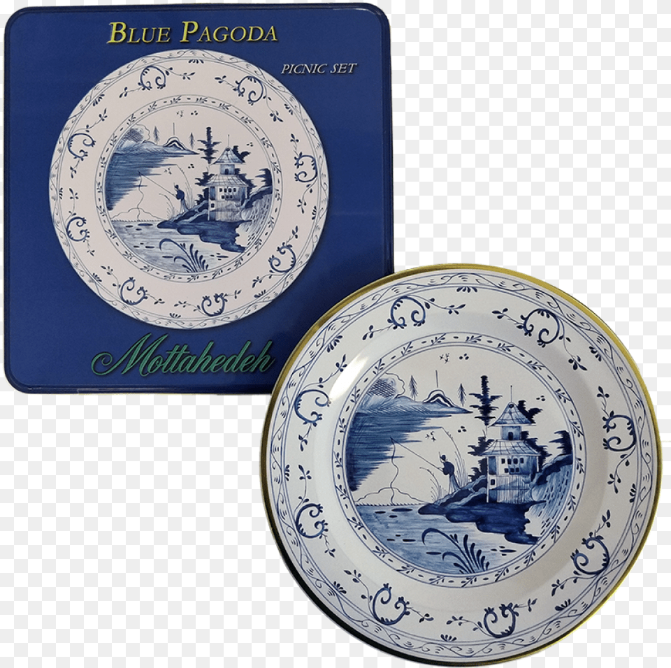 Blue Pagoda Picnic Set Blue And White Porcelain, Art, Plate, Pottery, Food Png