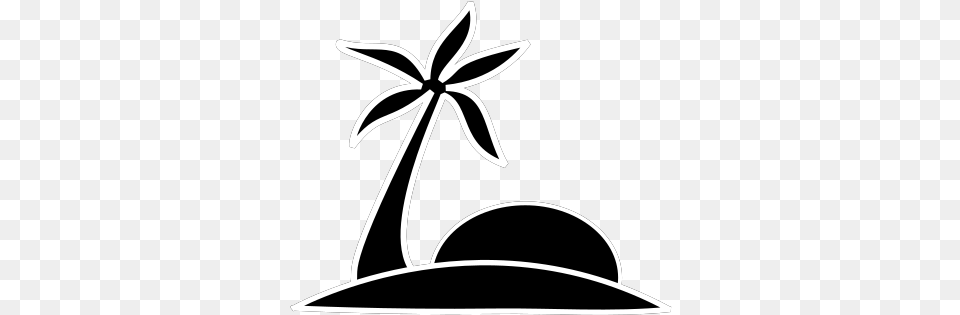 Blue Palm Tree Beach Wsun Svg Clip Art For Web Palm Tree And Sun Vector, Clothing, Hat, Stencil, Animal Free Png Download