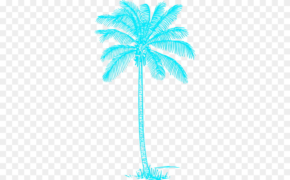 Blue Palm Tree Clip Art For Web, Palm Tree, Plant, Leaf, Cross Free Png