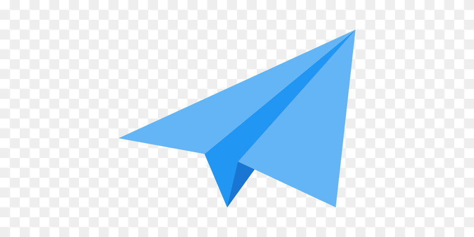 Blue Paper Plane Turned Upwards, Triangle, Art Free Png Download