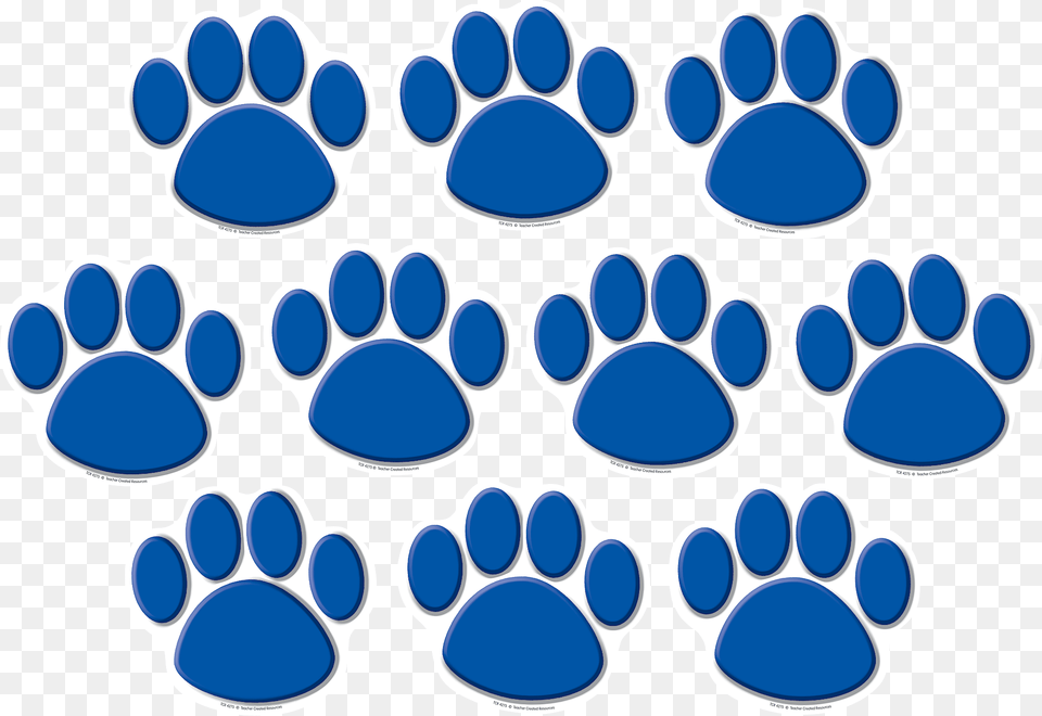 Blue Paw Prints Accents Tcr4275 Teacher Created Resources Paw Print School Bulletin Board, Footprint Free Transparent Png