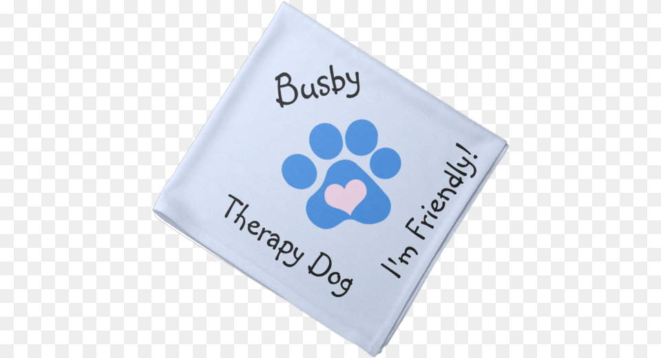 Blue Paw Therapy Dog Neckerchief Bandana Happy Birthday, Business Card, Paper, Text Png