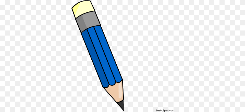 Blue Pencil With Yellow Eraser Clip Art Png