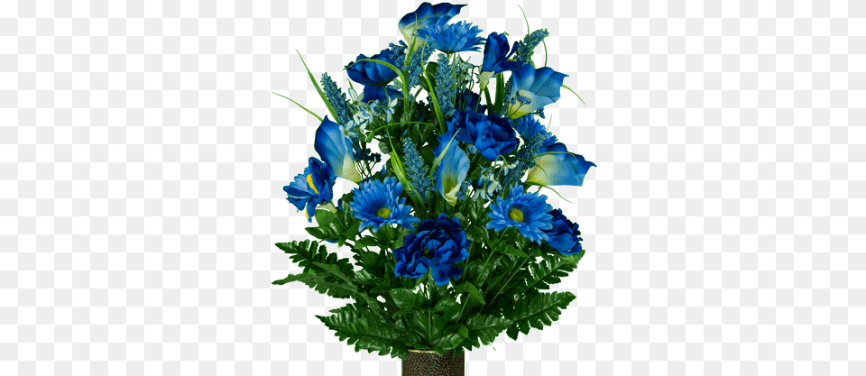 Blue Peony Daisy And Calla Lily Mix Bouquet, Flower, Flower Arrangement, Flower Bouquet, Plant Free Transparent Png