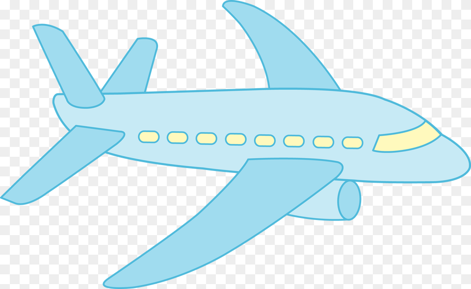 Blue Plane Clipart, Aircraft, Airliner, Airplane, Transportation Png