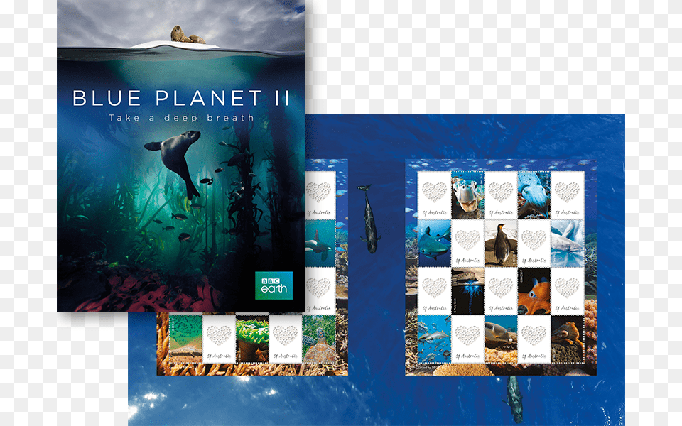 Blue Planet Ii Stamp Pack, Collage, Art, Water, Shark Png Image