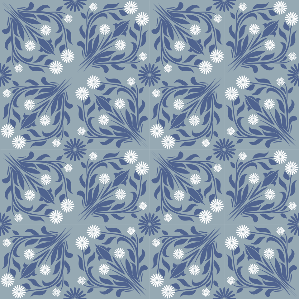 Blue Plant Pattern Shading Square Continuous And Motif, Art, Floral Design, Graphics, Home Decor Free Transparent Png