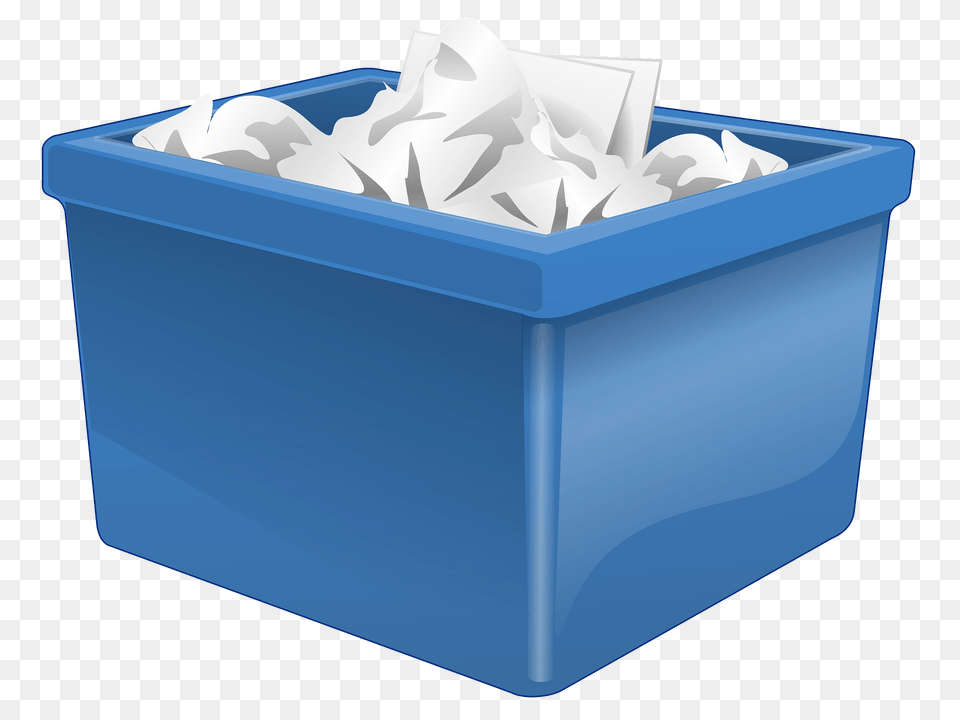 Blue Plastic Box Filled With Paper Clipart, Hot Tub, Tub, Towel Png