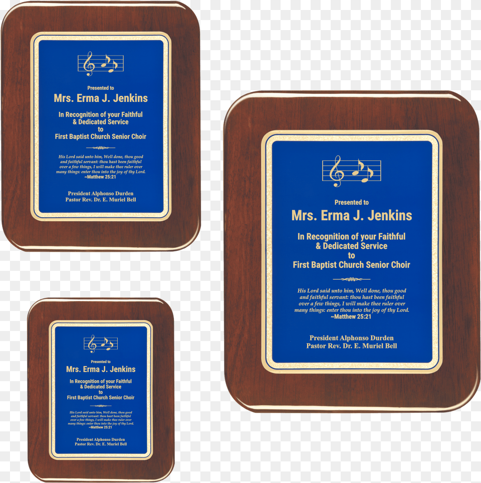 Blue Plate Rosewood Piano Finish Plaque W Elliptical Label Free Transparent Png
