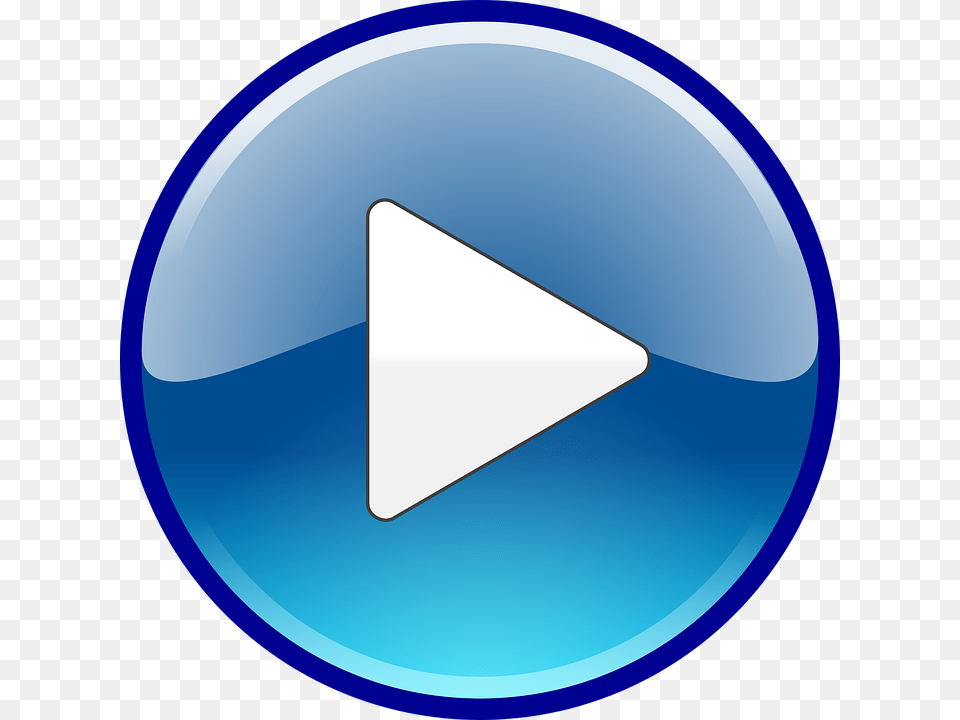 Blue Play Button, Triangle Free Png