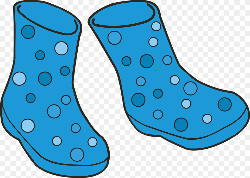 Blue Polka Dot Wellington Boots Clipart, Clothing, Footwear, Shoe, Pattern Free Png Download