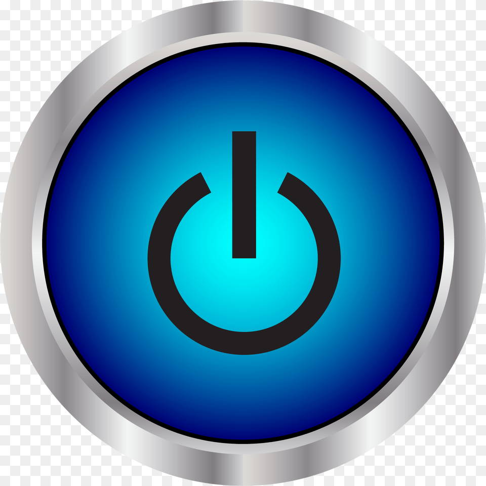 Blue Power Button Icon, Symbol, Disk, Text, Number Free Png