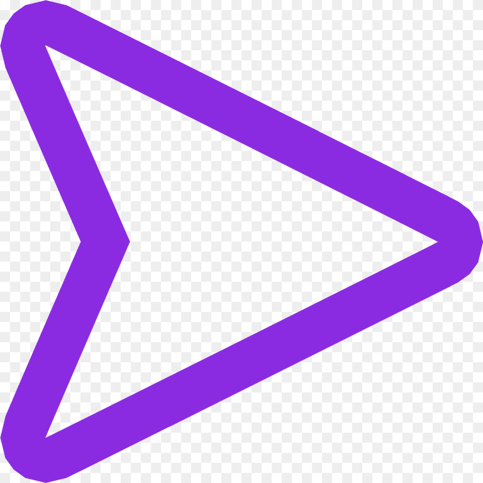 Blue Purple Arrowhead Round Corners Arrow Rounded Corner, Triangle Free Png Download