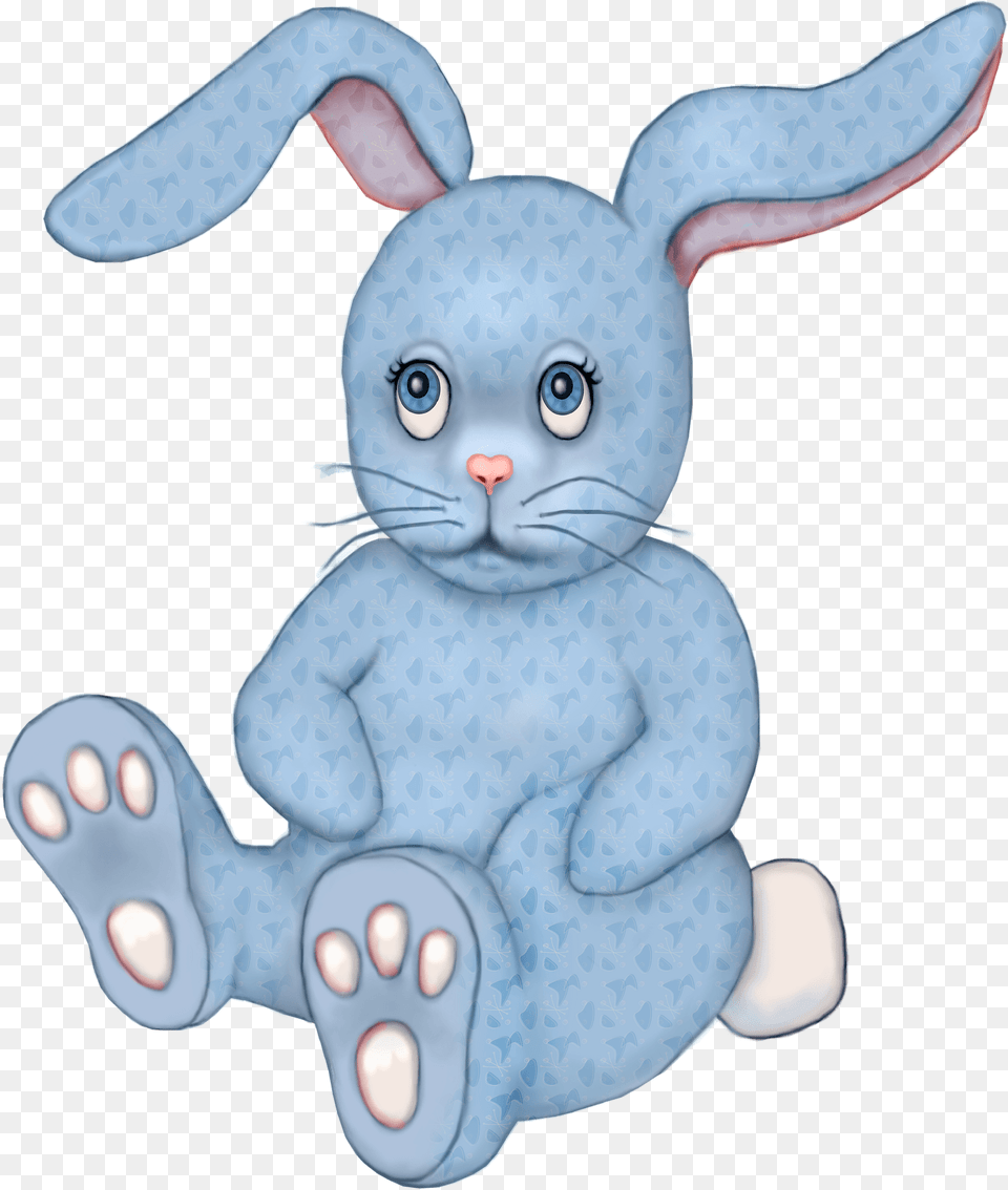 Blue Rabbit Toy Clipart, Plush, Animal, Mammal, Art Png