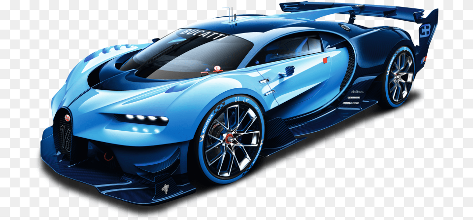 Blue Race Car Image Bugatti Vision Gran Turismo, Spoke, Vehicle, Coupe, Machine Free Transparent Png