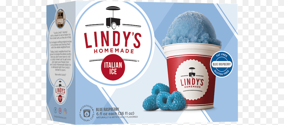 Blue Raspberry Lindy39s Italian Ice, Cream, Dessert, Food, Ice Cream Free Png