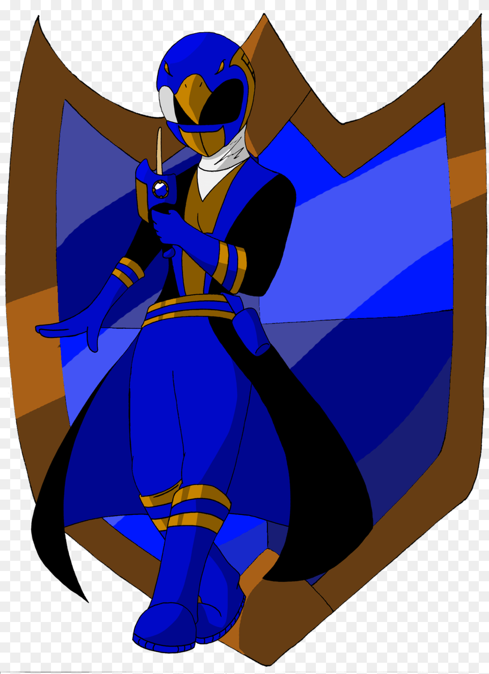 Blue Ravenclaw Ranger, Person, Armor, Shield Free Png Download