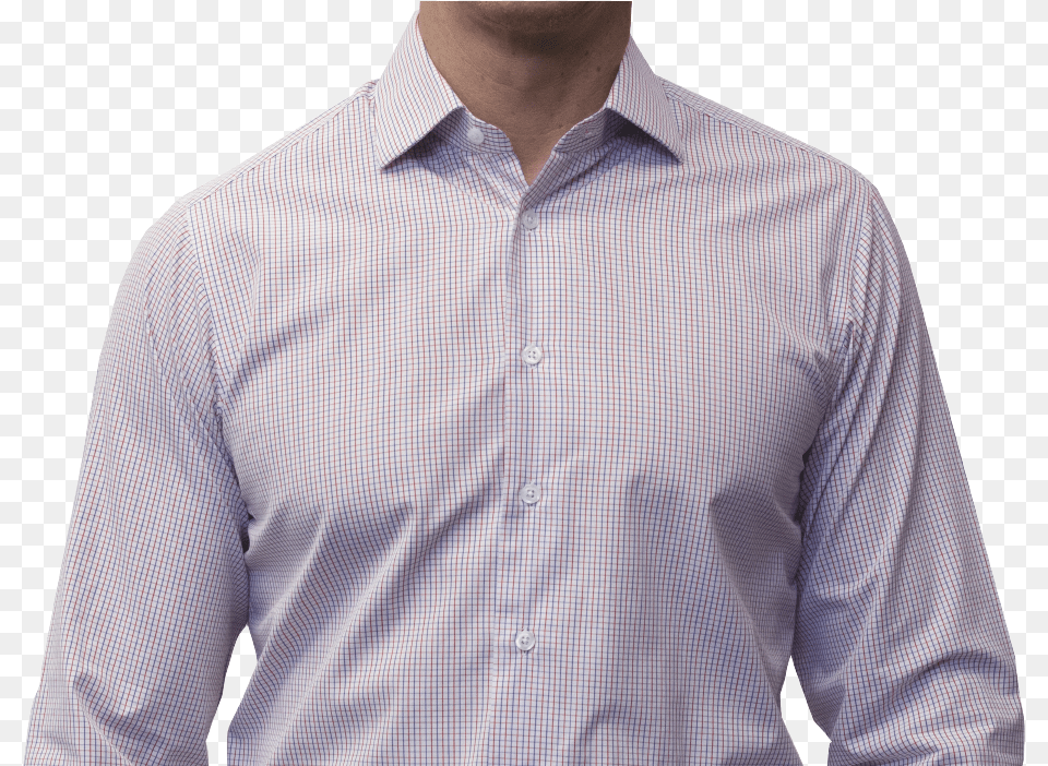 Blue Red Check Shirt 140s 2 Ply Cotton Long Sleeved T Shirt, Clothing, Dress Shirt, Long Sleeve, Sleeve Png Image