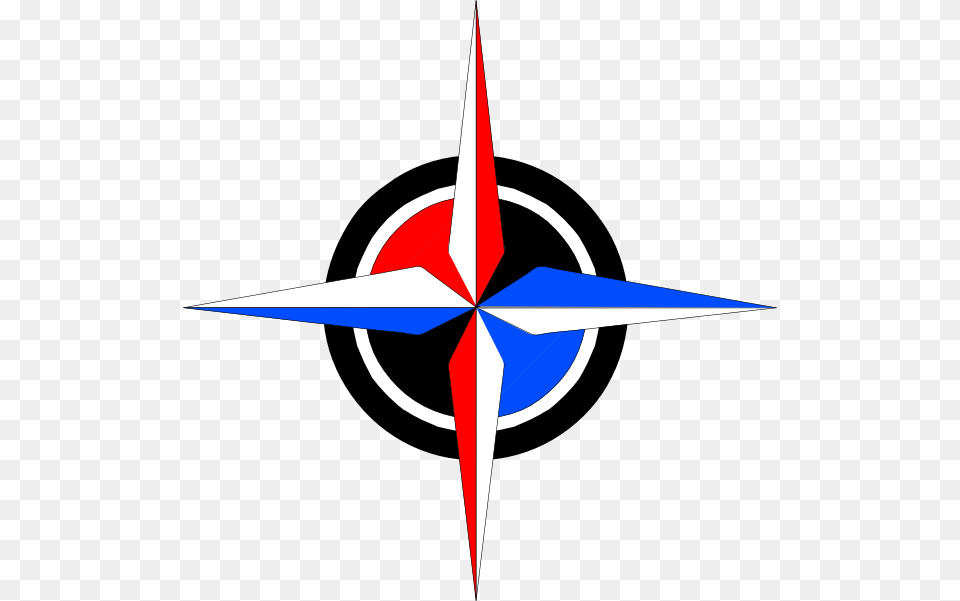 Blue Red Compass Rose Clip Art, Rocket, Weapon Free Png Download