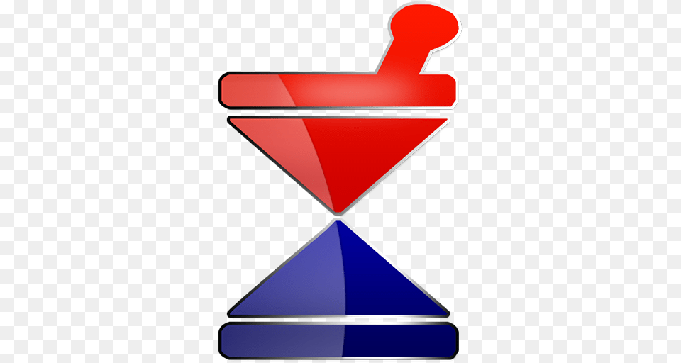 Blue Red Mortar Pestle Clipart Image, Triangle Free Png