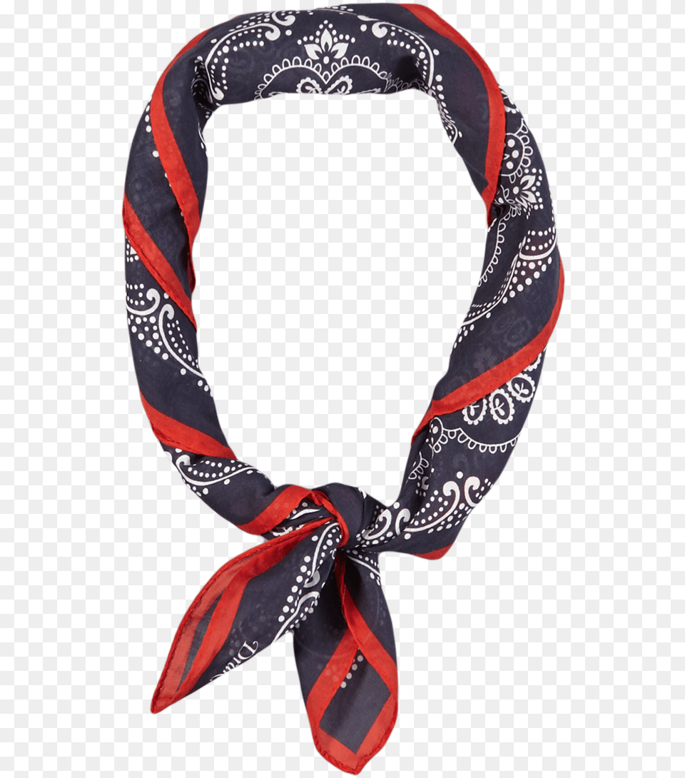 Blue Red Paisley Printed Cotton Bandana Scarf, Accessories, Clothing, Headband Free Png