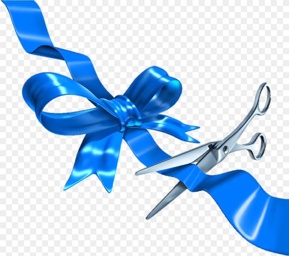 Blue Ribbon Cutting Ribbon Cutting Grand Opening Blue, Adult, Female, Person, Woman Free Transparent Png