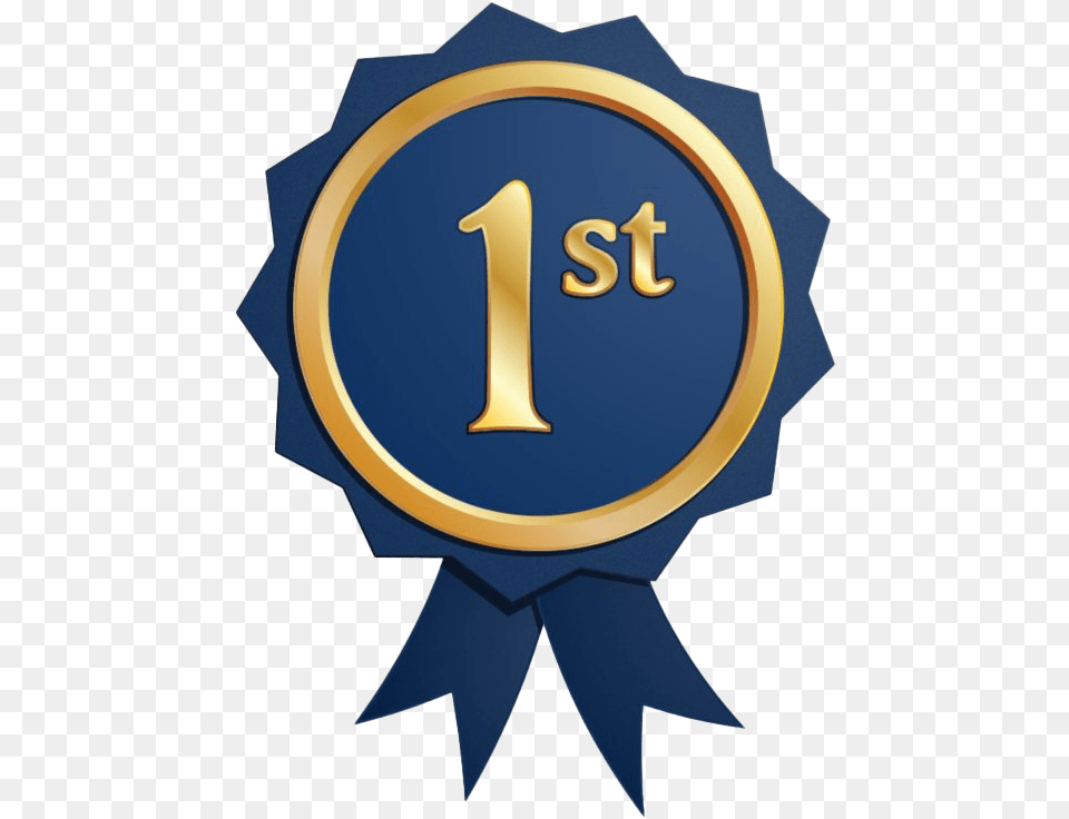 Blue Ribbon First Place 1st Place, Logo, Symbol, Badge, Text Free Png Download