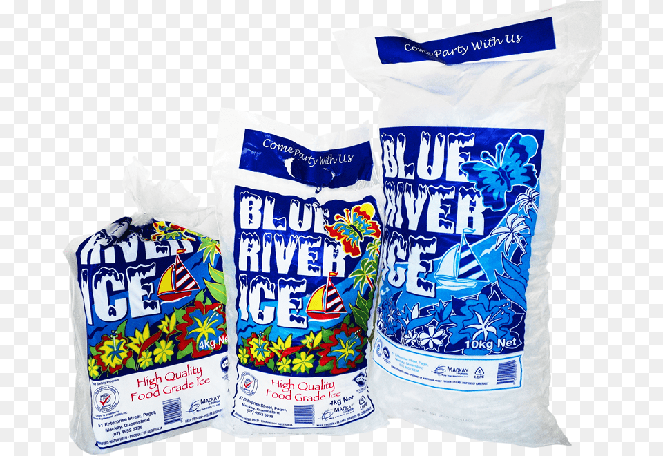 Blue River Ice Bags And Block Snack, Powder, Bag, Food Png Image