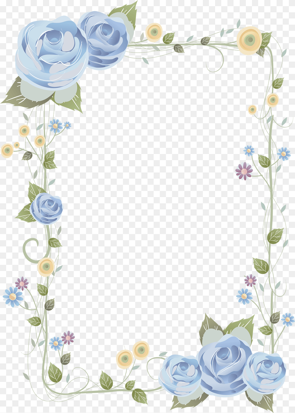 Blue Rose Frame Background Frame Flower Hd Frame Border Flower Backgrounds, Art, Floral Design, Graphics, Pattern Free Transparent Png