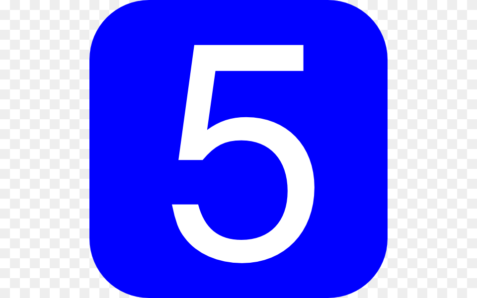 Blue Rounded Square With Number 5 Hi, Symbol, Text Free Png Download
