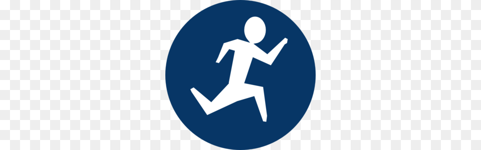 Blue Running Man Clip Art, Sign, Symbol, Disk, Kicking Free Png