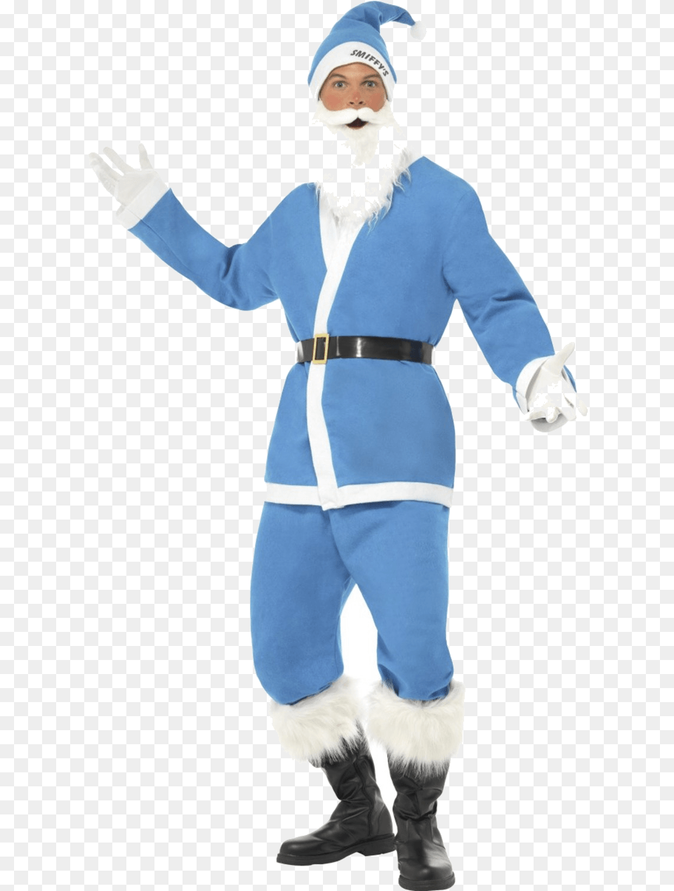 Blue Santa Outfit, Clothing, Costume, Person, Adult Png Image