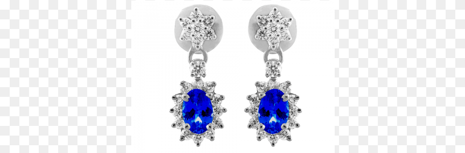Blue Sapphire And Diamond Earring Set In 18k White Sapphire, Accessories, Gemstone, Jewelry, Chandelier Free Png Download