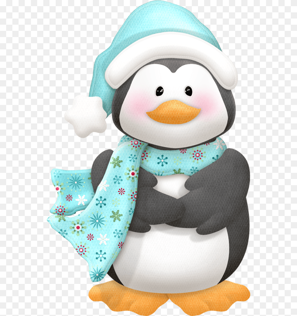 Blue Scarf Penguin Winter Penguin Clipart, Outdoors, Nature, Toy, Snow Free Png