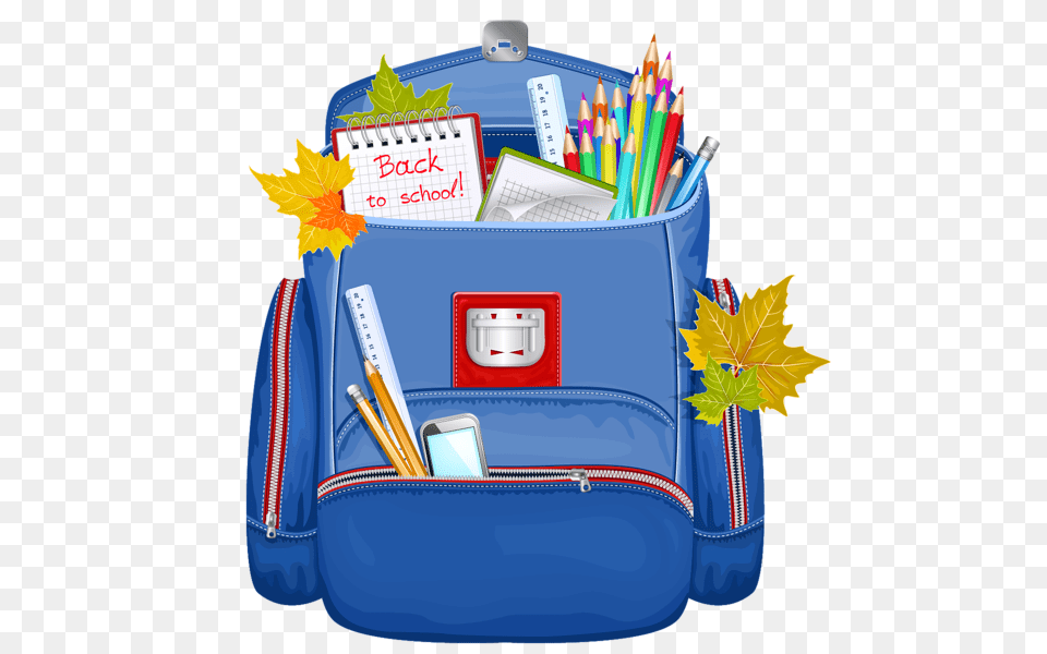 Blue School Backpack Clipart Clipart School, First Aid, Bag, Pencil Free Png
