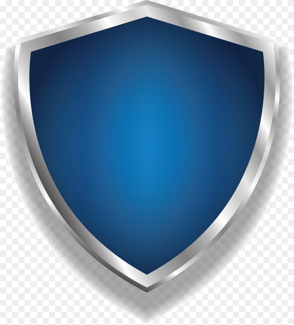 Blue Shield One Top Point Badge With White Border Blue Shield Badge, Armor Png Image