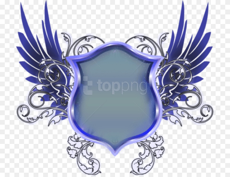 Blue Shield With Wings Wing Shield Logo, Emblem, Symbol Png Image