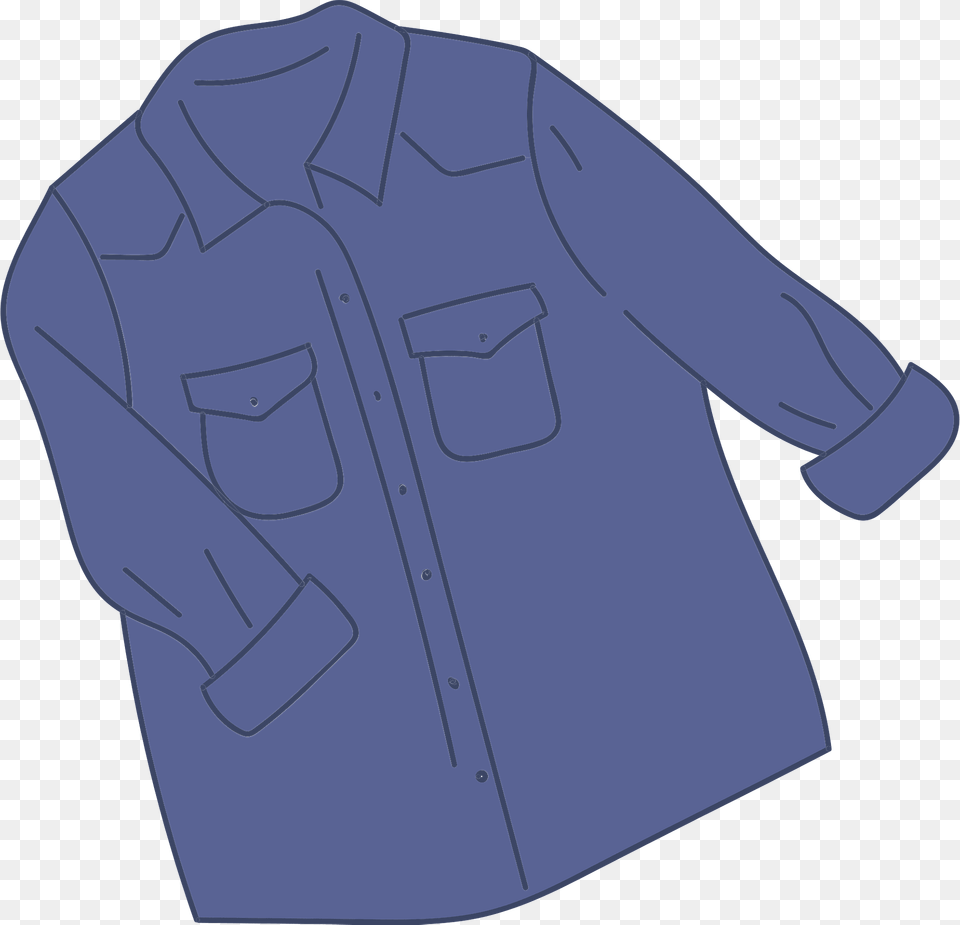 Blue Shirt Clipart, Clothing, Coat, Long Sleeve, Sleeve Free Png