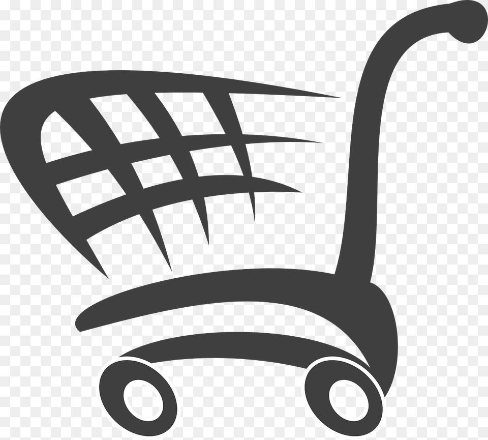 Blue Shopping Cart Logo, Shopping Cart, Stencil Png Image