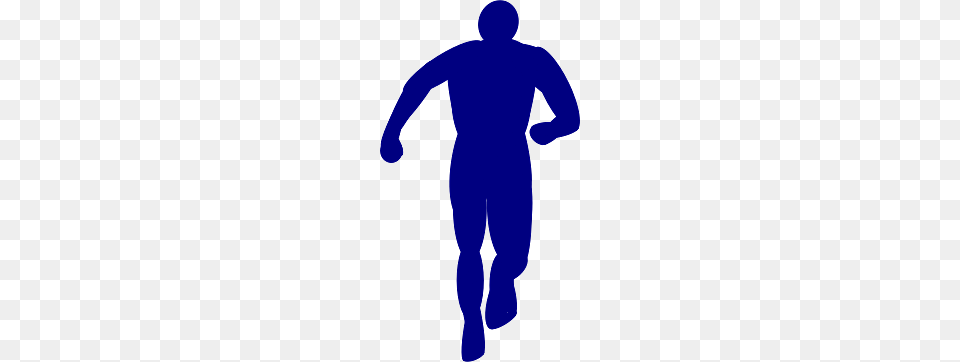 Blue Silhouette Of A Running Man, Adult, Male, Person Png