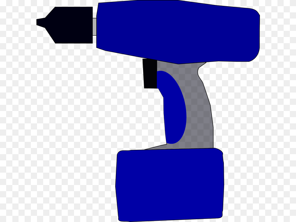 Blue Simple Cartoon Battery Drill Electric Drill Clip Art, Device, Power Drill, Tool Png Image