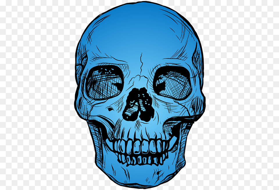 Blue Skull, Adult, Male, Man, Person Free Transparent Png