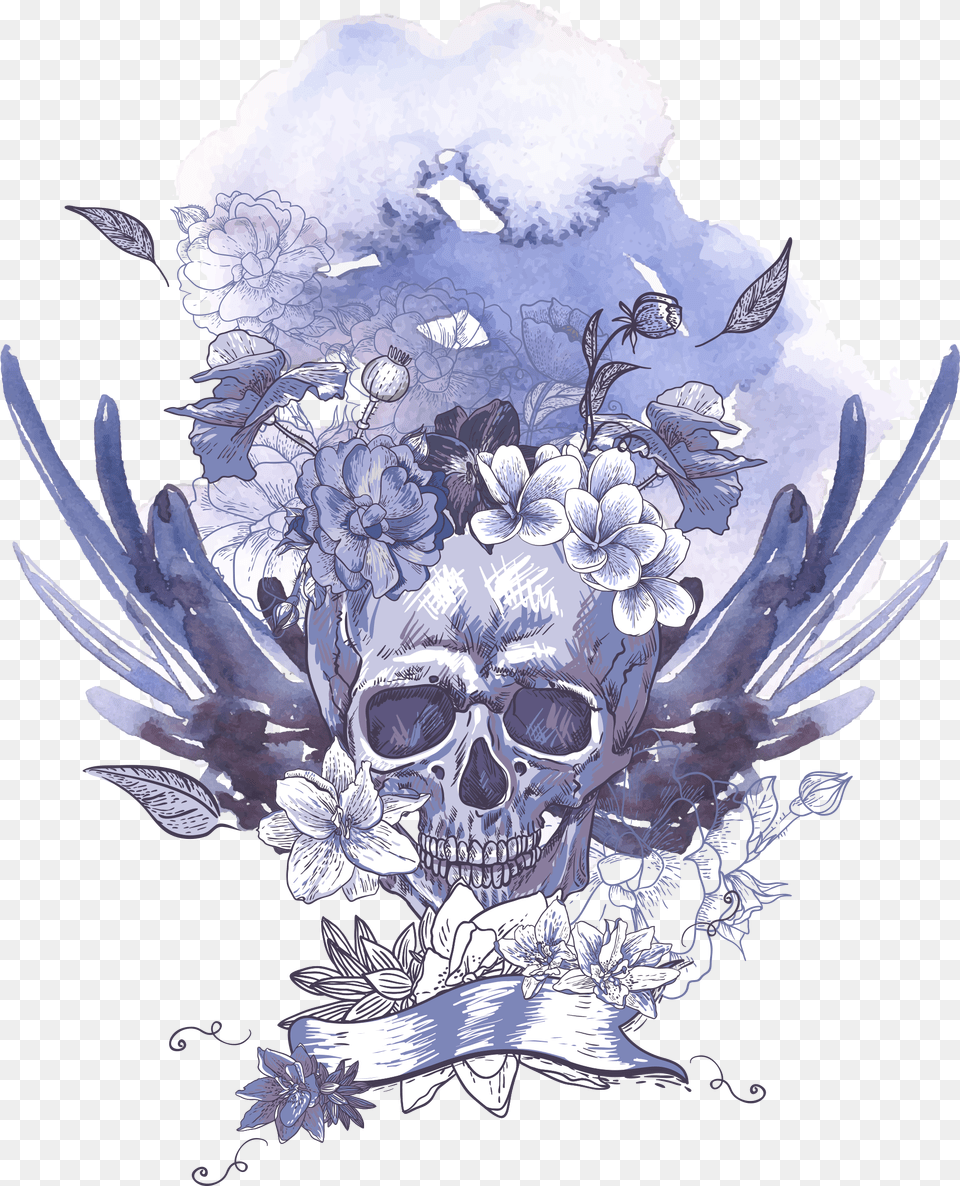 Blue Skull Light Royalty Human Pattern Symbolism Skull Light, Graphics, Art, Ice, Floral Design Free Transparent Png