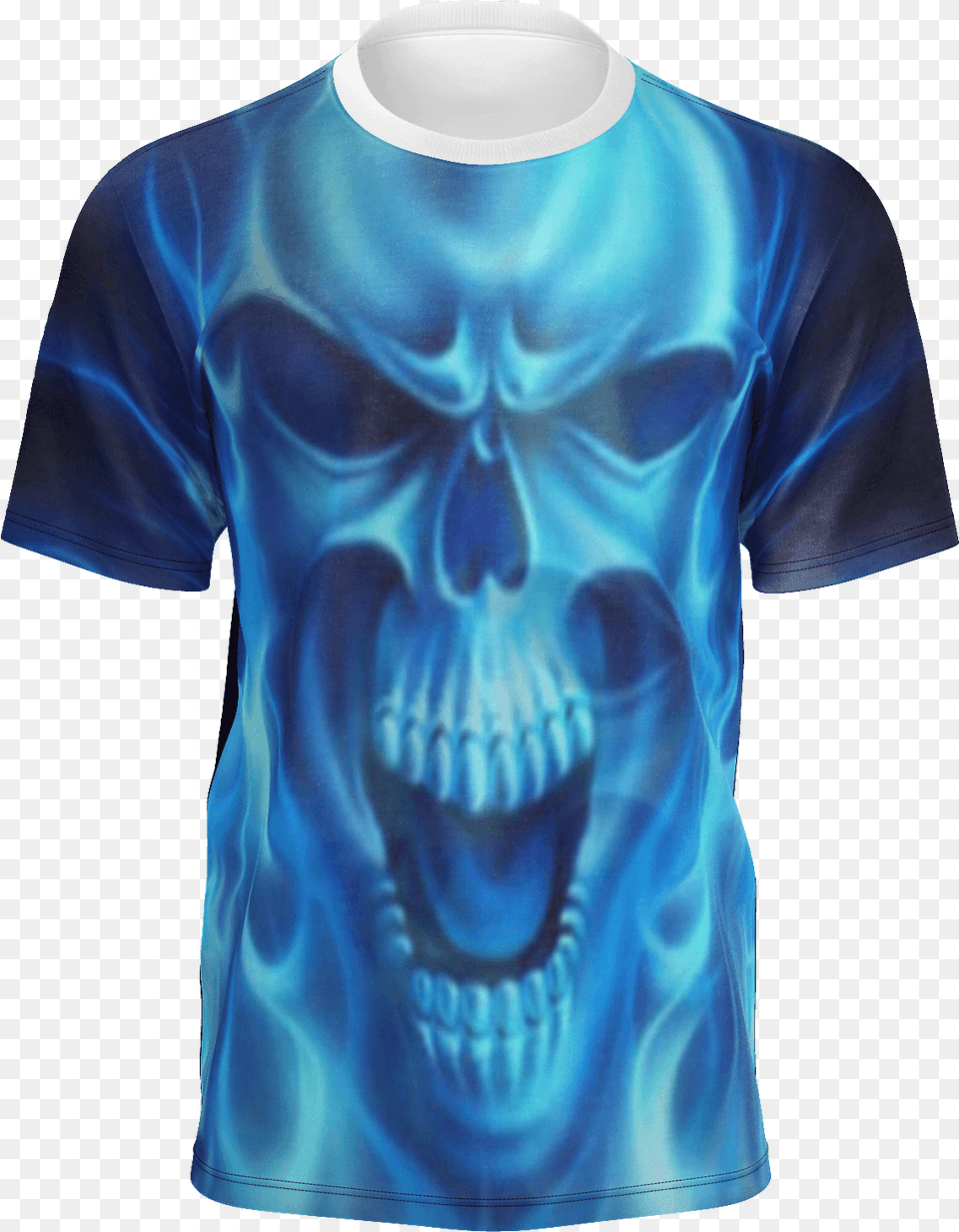 Blue Skull Men39s T Shirt Skull, Clothing, T-shirt, Adult, Male Free Png Download