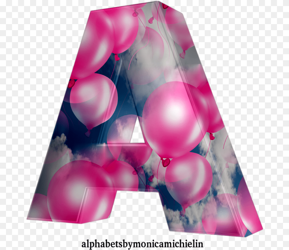 Blue Sky Alphabet With Pink Balloons Dot, Balloon Free Transparent Png