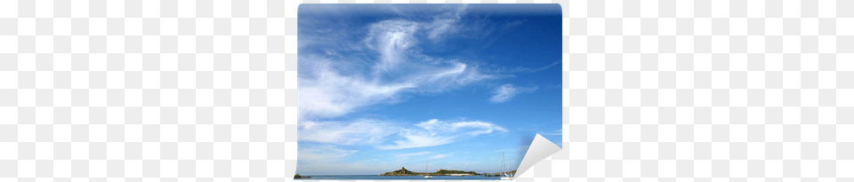 Blue Sky And Wispy Clouds Isles Of Scilly Uk Sea, Azure Sky, Vehicle, Transportation, Scenery Free Png