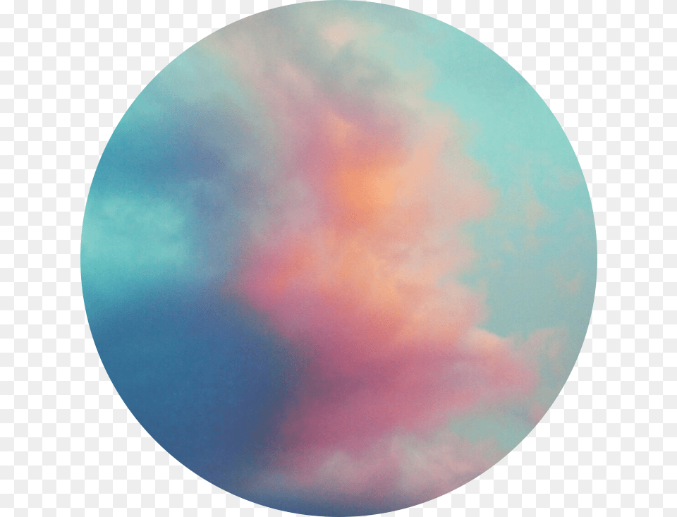 Blue Sky Clouds Circle Background Aesthetic Circle, Nature, Outdoors, Sphere, Photography Png