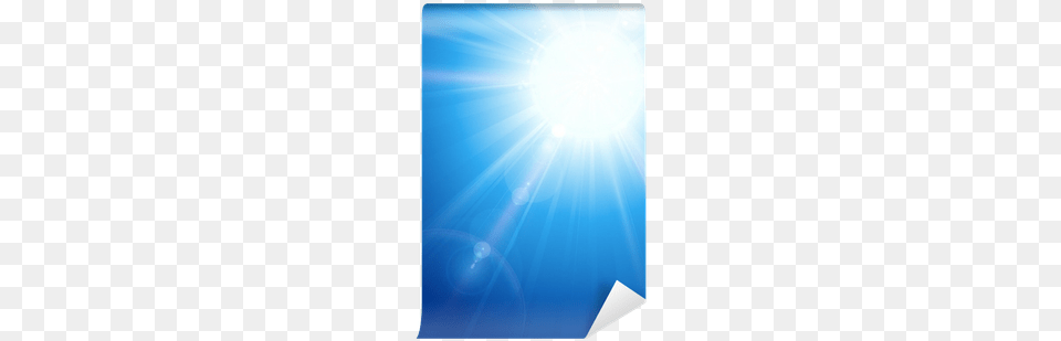 Blue Sky With Sun And Lens Flare Wall Mural Pixers Lens Flare, Light, Nature, Outdoors, Sunlight Free Png