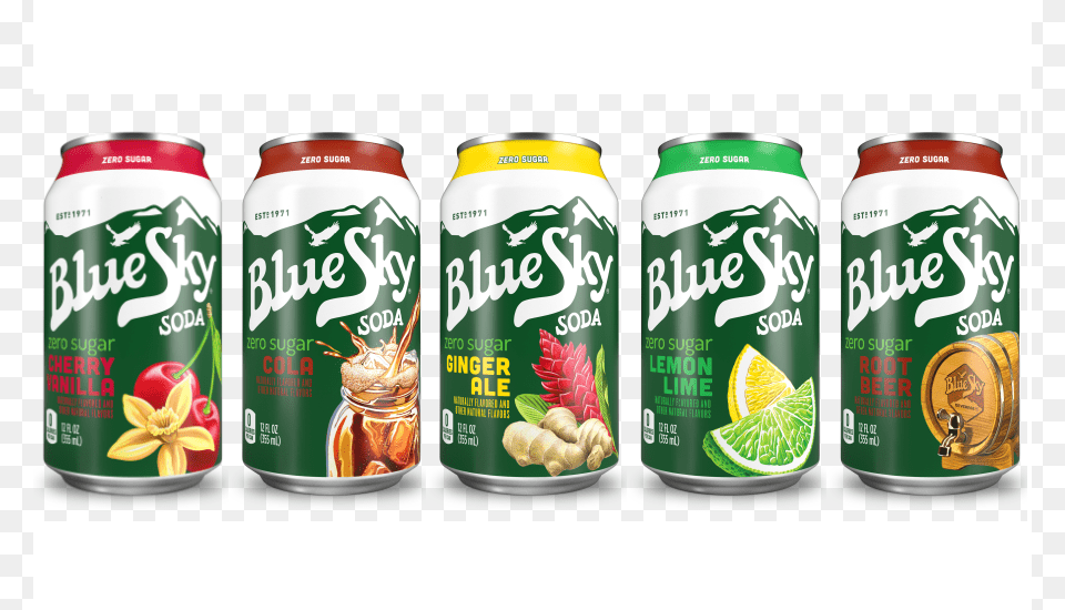Blue Sky Zero Sugar Blue Sky Ginger Ale 12 Fl Oz Case Of, Can, Tin, Alcohol, Beer Free Png